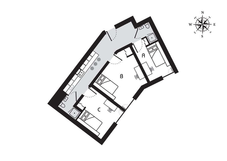 St Pancras Private Room floorplan