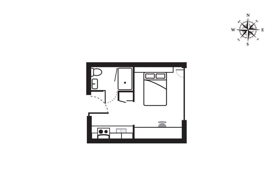 Westminster Studio Apartment floorplans