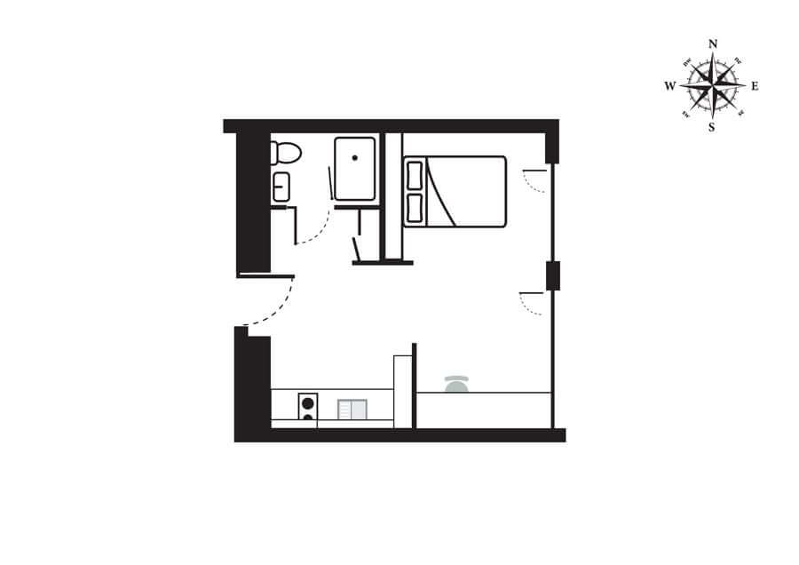 Westminster Luxury Studio Apartment Floorplans