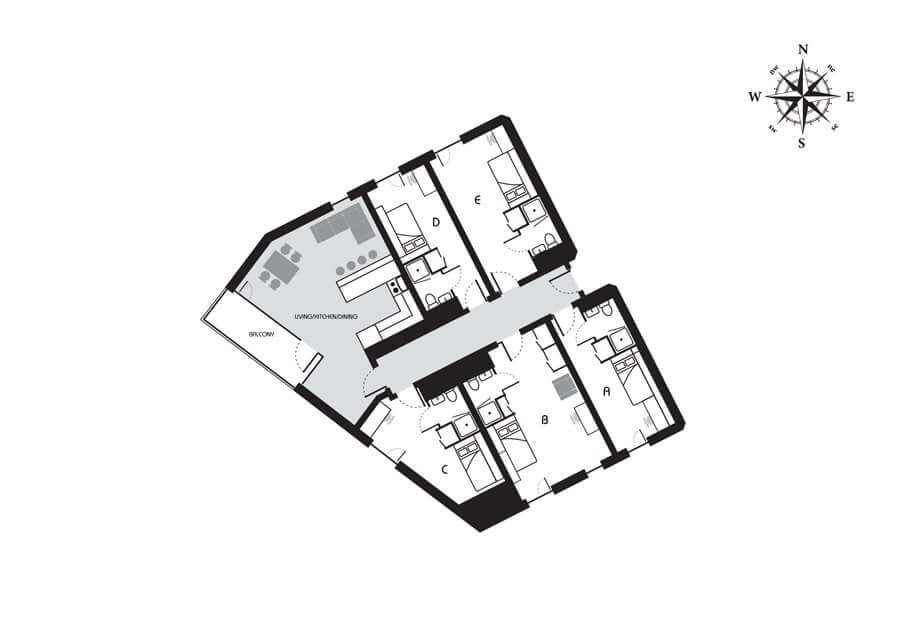 St Pancras En-Suite Room Floorplan