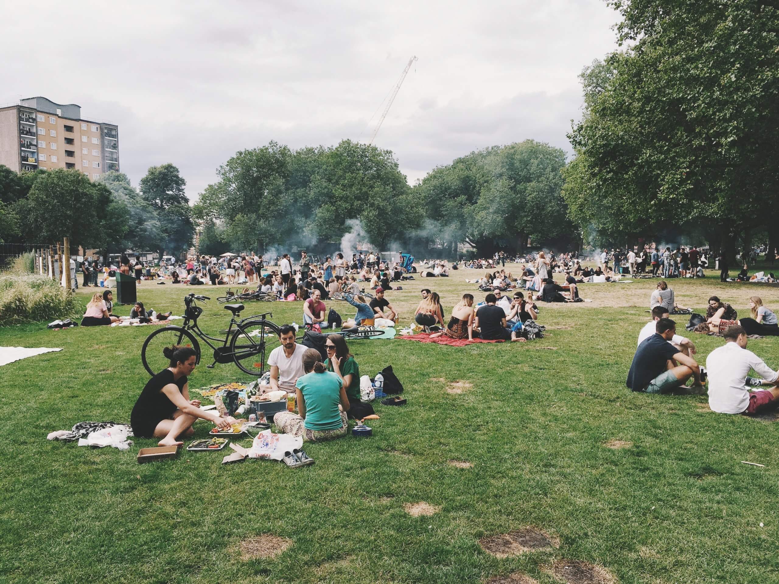 London Fields Park With People