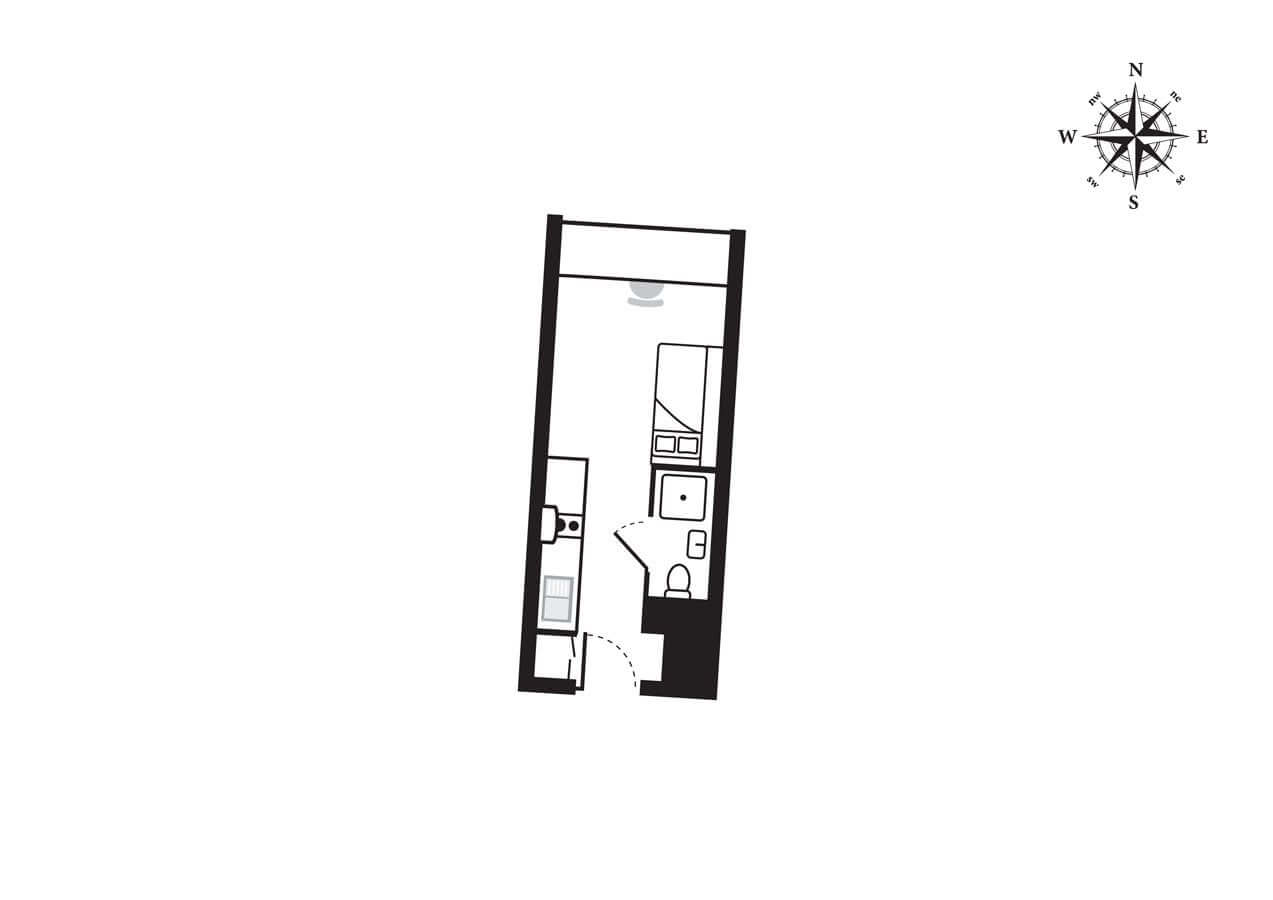 Westminster Bridge studio apartment floorplan