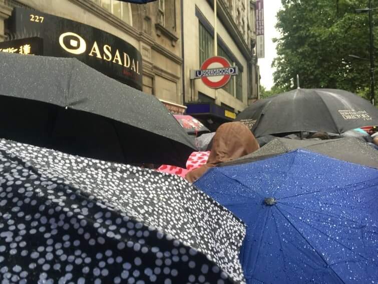 Image of umbrellas in London weather 