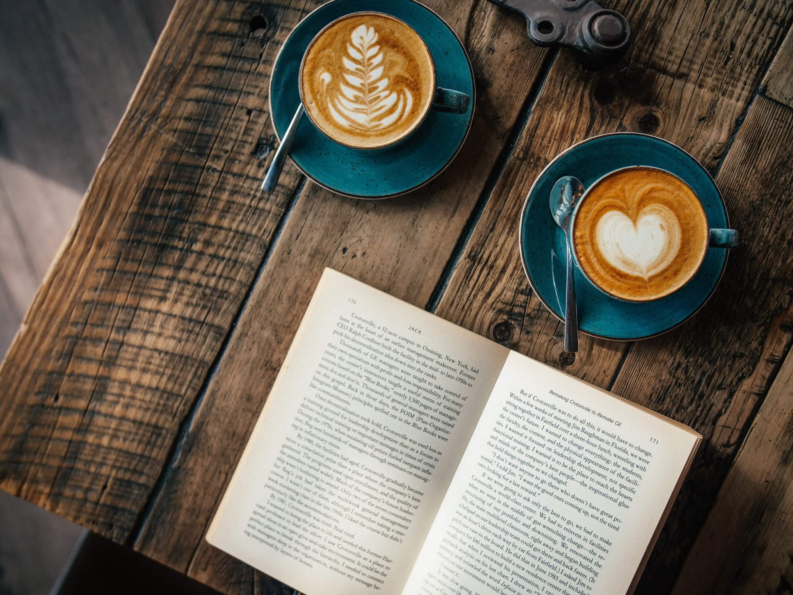 two coffees and a book