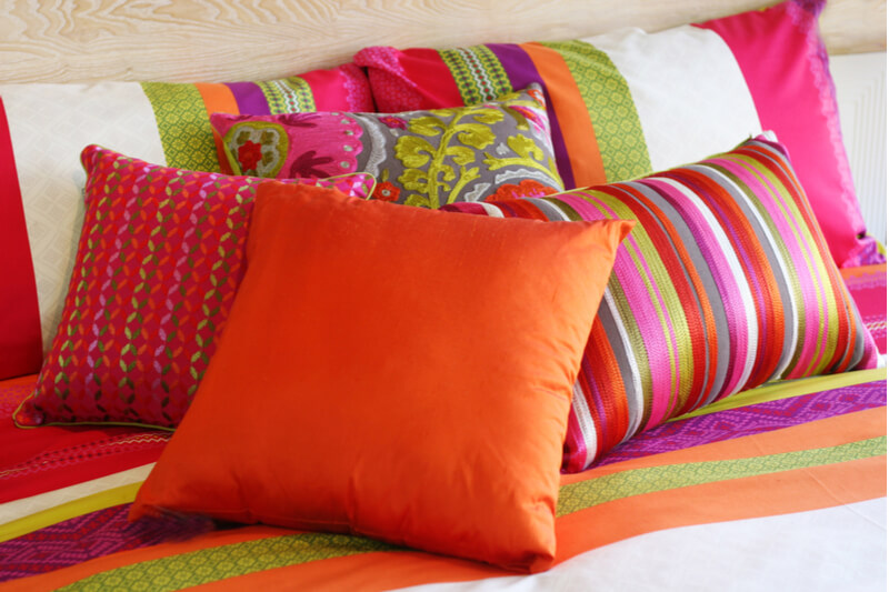 bright bedding for decor